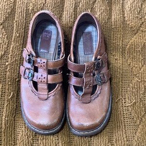 Dr. Martens Brown Leather Flats with Buckles